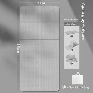 Folding portable TPE yoga mat in various colors and thicknesses