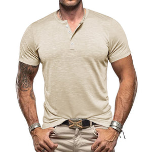 Men's slim fit bamboo fiber Henley shirt in various colors