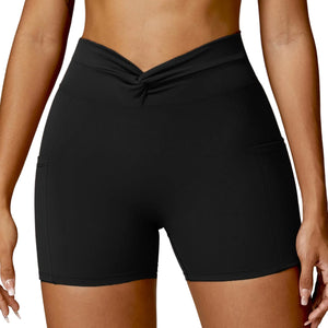 Nude feel tight yoga shorts for women in multiple colors