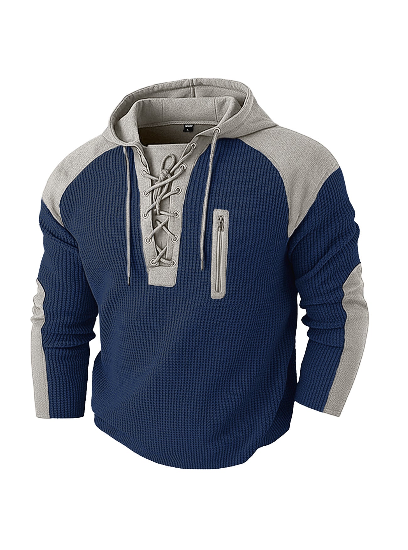 Men's waffle-weave sweatshirt with drawcord in various colors