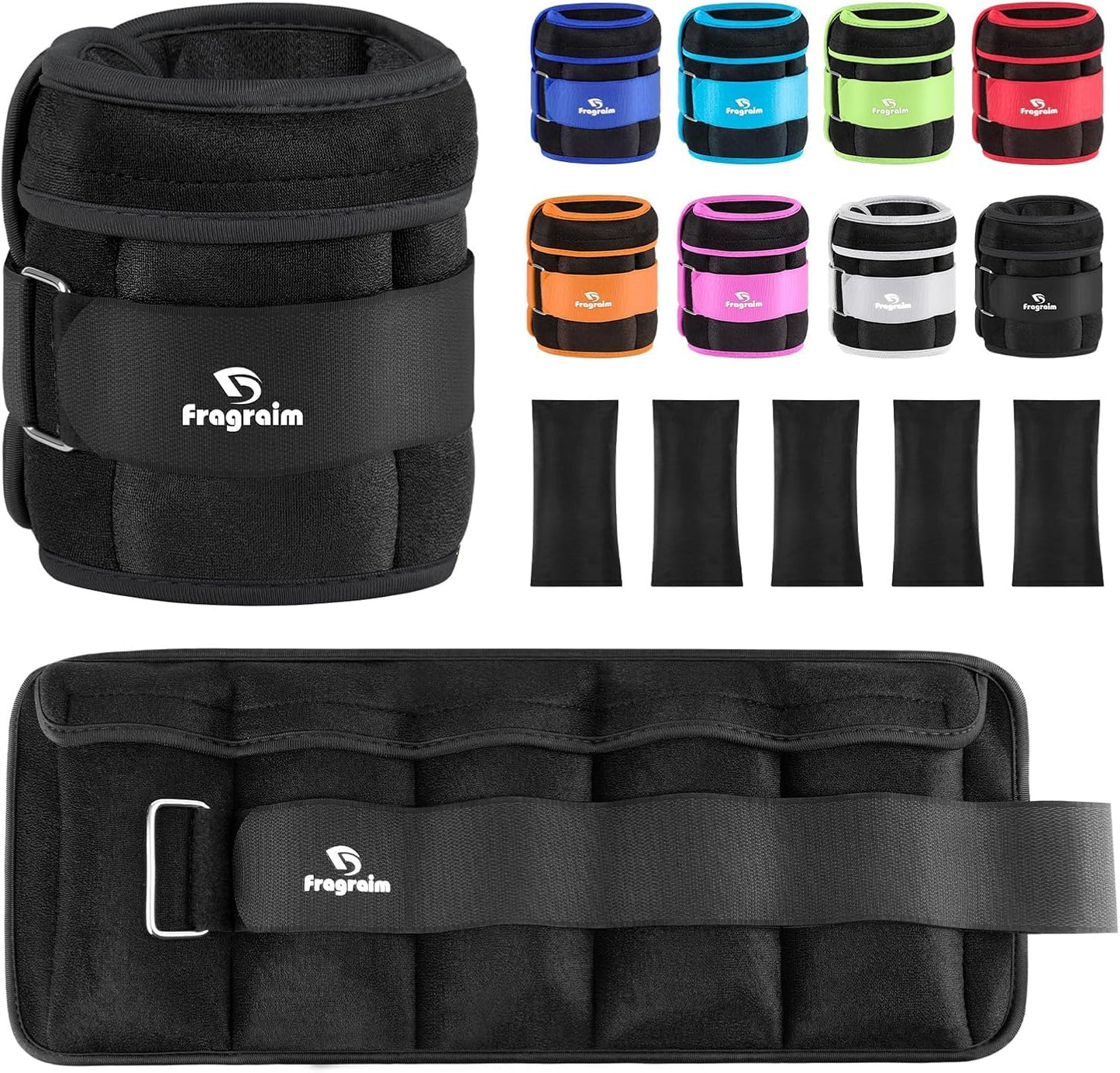 Adjustable Ankle Weights with Removable Weights - Available in Pairs from 1 to 20 lbs for Jogging, Gymnastics, Aerobics, and Physical Therapy