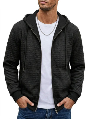 Men's zip-up hooded cardigan sweatshirt jacket in various colors with side pockets