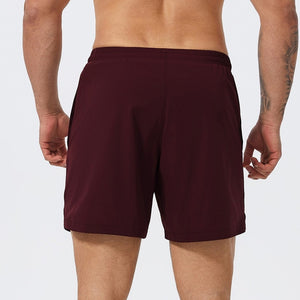 Men's basketball tennis running shorts in black, medium gray, wine red, and light blue colors