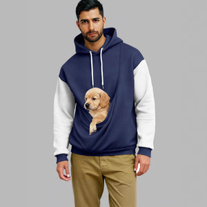 Men's retro color-block long-sleeve hoodie in various colors