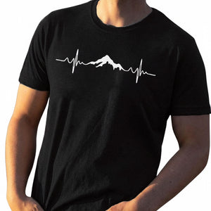 Casual striped cotton t-shirt for men in dark gray, black, and khaki colors