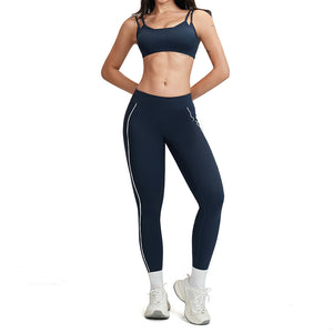 Nude-feel women's yoga workout set in multiple colors and styles