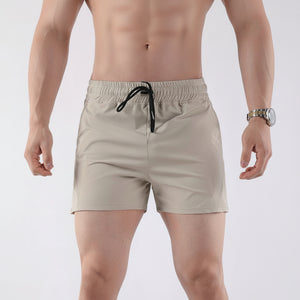 Men's American style basketball shorts in gray, black, apricot, and green colors