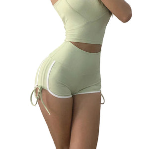 Women's high waist slim fit sports shorts in various colors