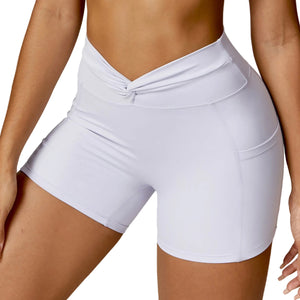 Nude feel tight yoga shorts for women in multiple colors