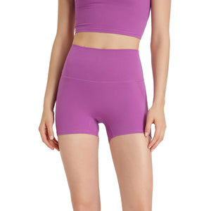 Women's breathable high waist sports hot pants in multiple colors