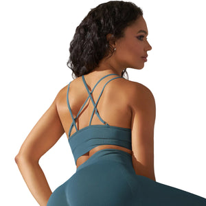 Womens high-elasticity sports bra in various colors and styles for yoga and fitness