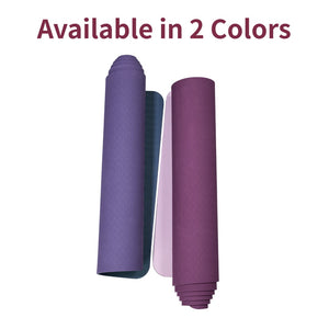 Purple non-slip TPE yoga mat measuring 72 by 24 inches for fitness and Pilates