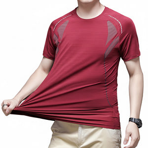 Men's ice-silk short-sleeve breathable summer T-shirt in various colors