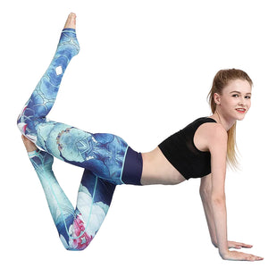 Women's printed dry fit yoga leggings in multiple colors