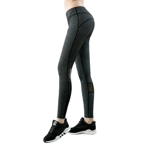 High elastic fitness training pants in black and gray colors