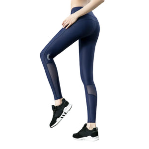 High elastic fitness training pants in black and gray colors