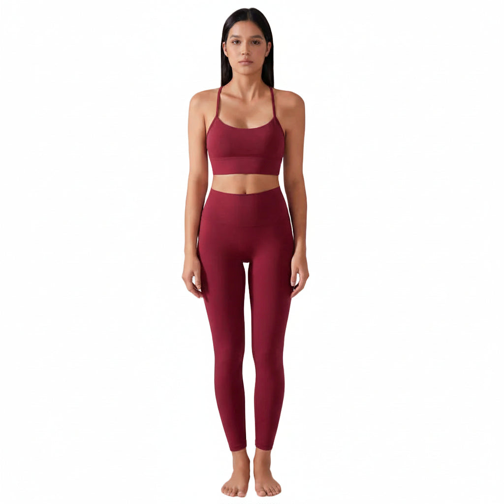 Nude-feel Y-back beauty-back sports bra in multiple colors and sizes