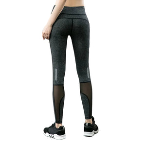 High elastic fitness training pants in black and gray colors