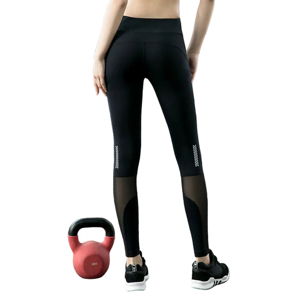 High elastic fitness training pants in black and gray colors