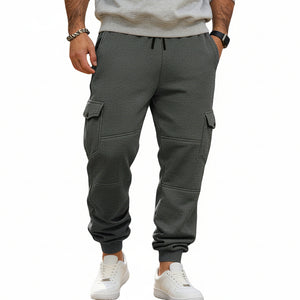 Men's patchwork multi-pocket cargo pants in various colors