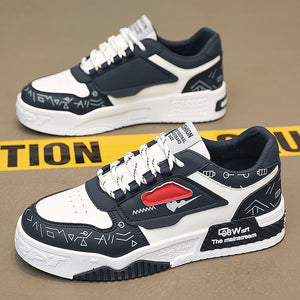 Black and white panda sports casual shoes with lace-up closure and rubber outsole