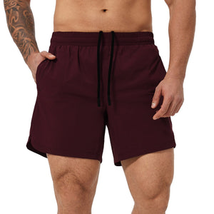 Men's basketball tennis running shorts in black, medium gray, wine red, and light blue colors
