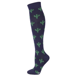 Breathable sports compression cycling and running socks in various colors and patterns