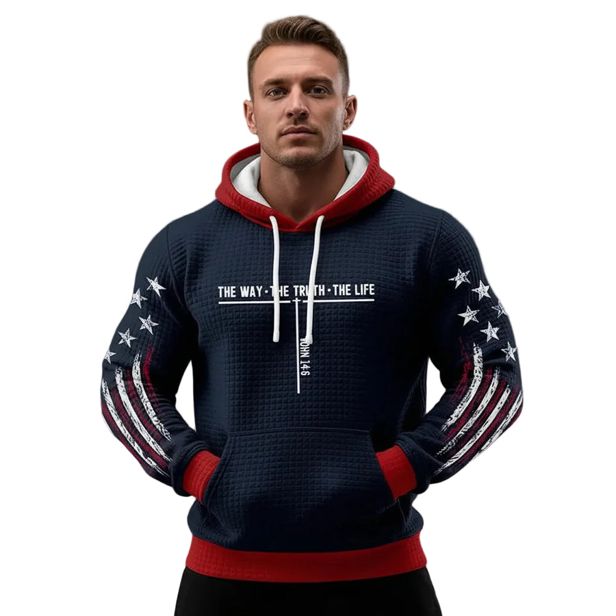 3D digital print men's corn-stitch hoodie in casual street style
