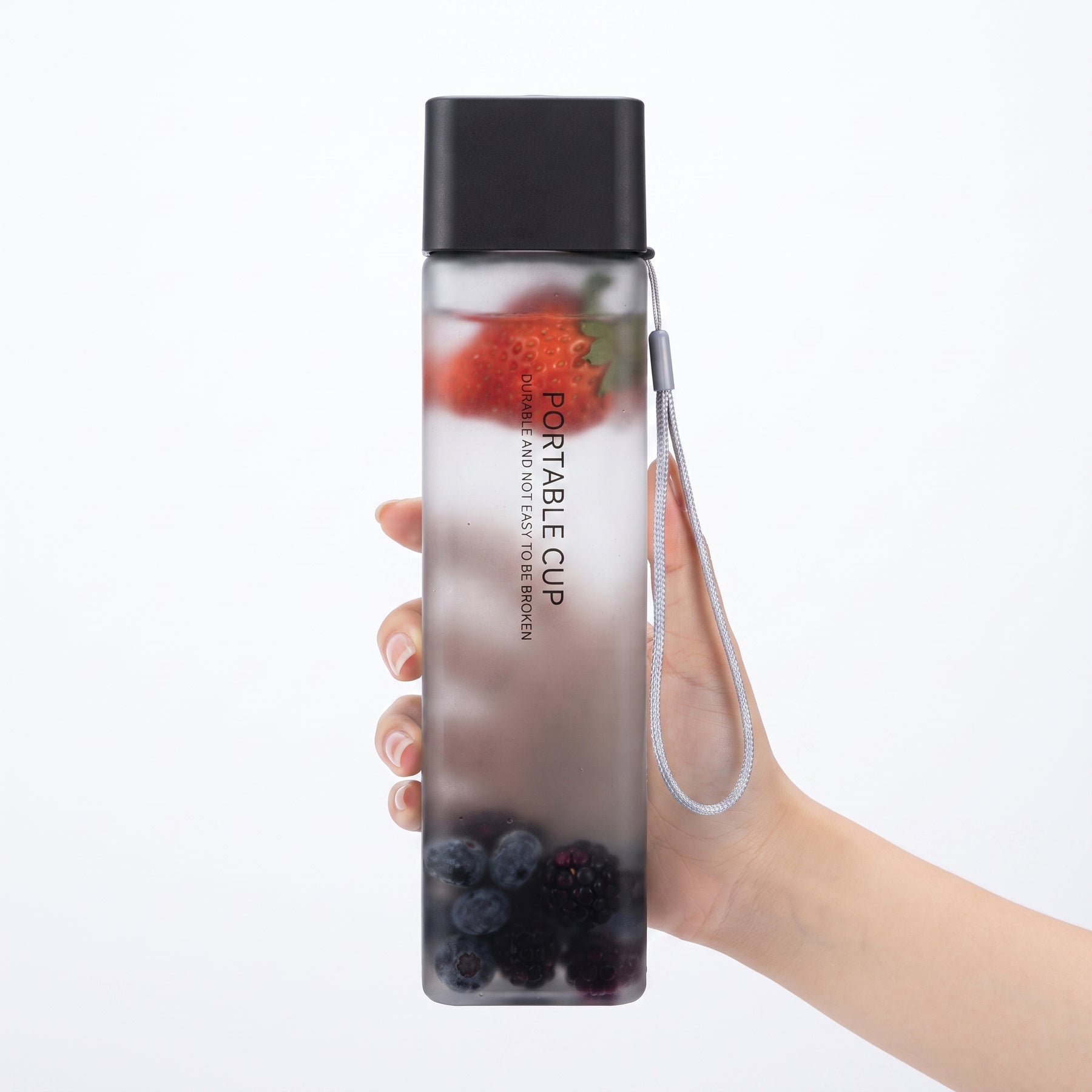 CREATIVE SQUARE TRANSPARENT SPORTS WATER BOTTLE 550ML