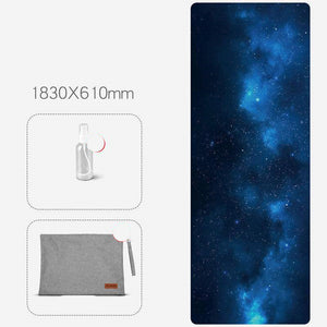 Folding anti-slip yoga mat with natural rubber base and suede surface