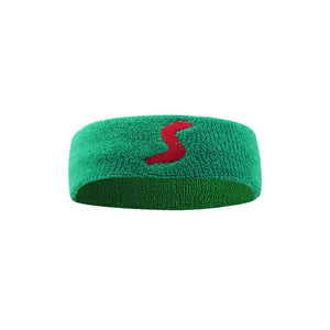 Cotton fitness headband available in red, black, blue, and yellow colors