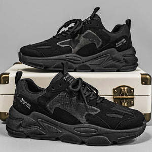 Men's breathable mesh casual sneaker with thick sole in multiple colors