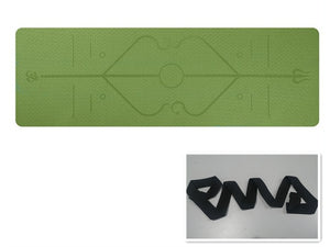Non slip TPE yoga mat with position lines in various colors