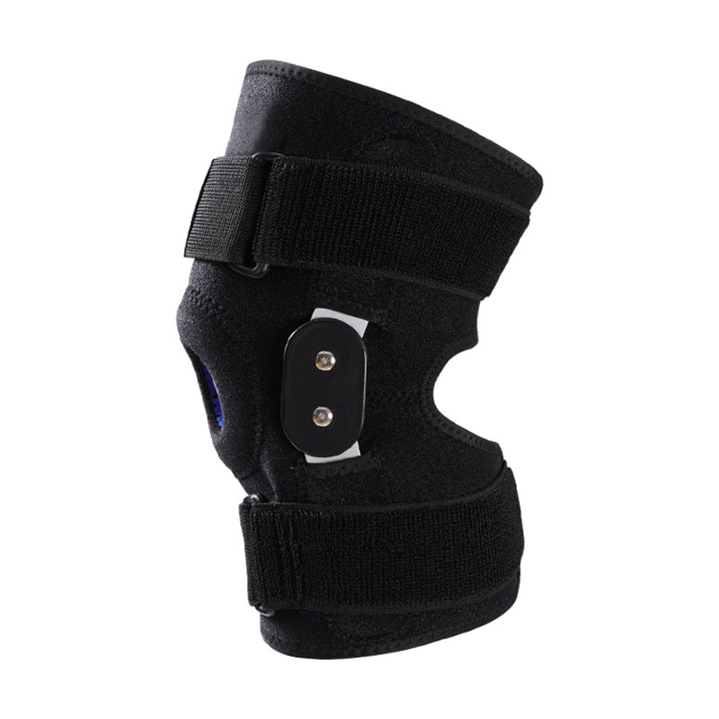 Black steel plate sports knee pads with patella support