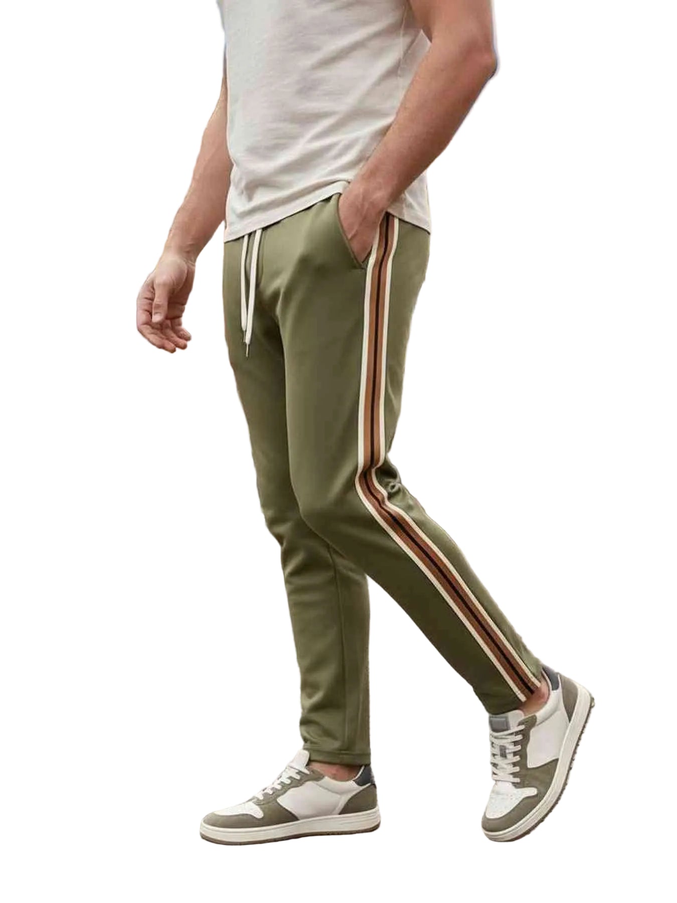 Men's high-stretch anti-wrinkle casual pants in sleek black with a tailored fit