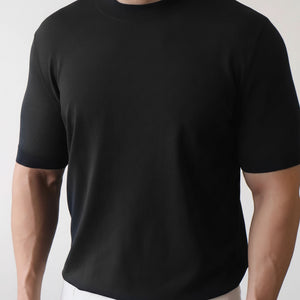 Solid-color summer ice-silk T-shirt pullover in various colors for plus-size wearers