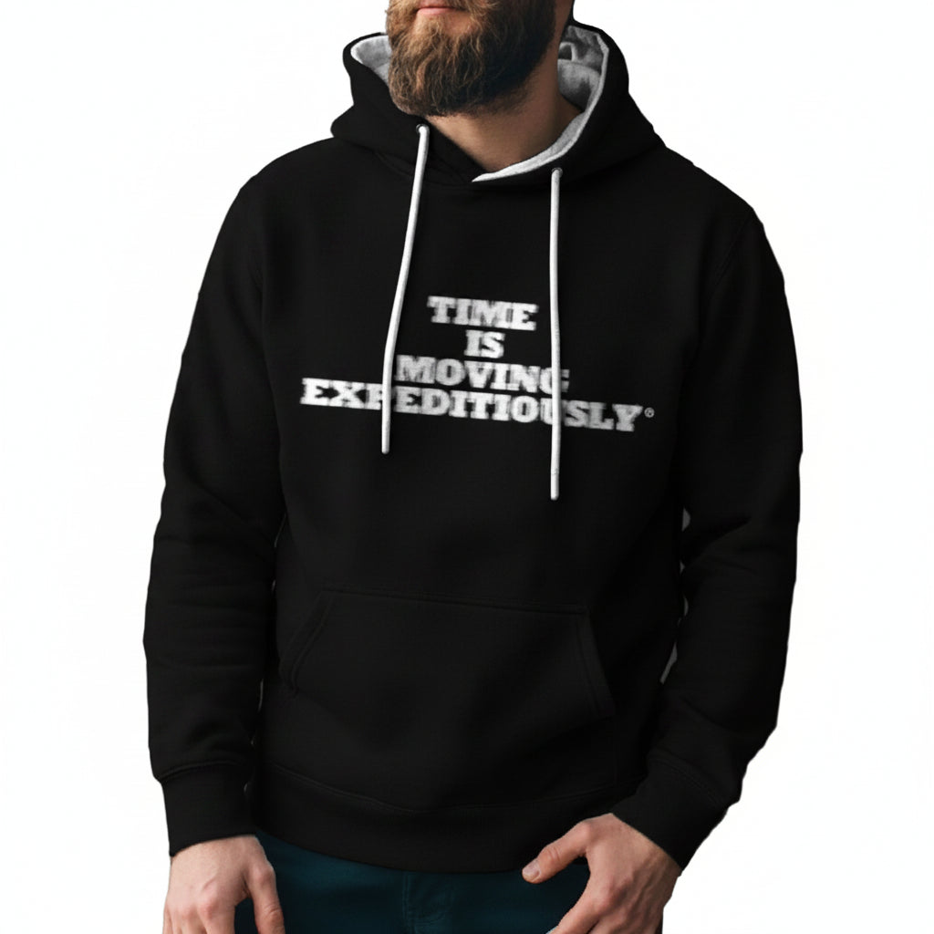 Men's casual solid color hoodie sweatshirt in black, navy blue, and navy green