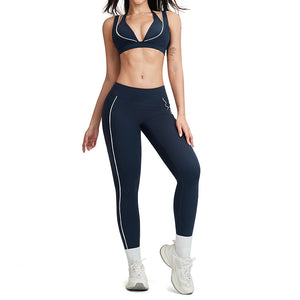 Nude-feel women's yoga workout set in multiple colors and styles