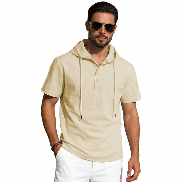 MENS LINEN SLIM FIT SHORT-SLEEVE SHIRT