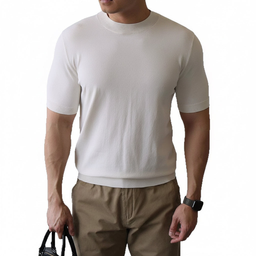 Solid-color summer ice-silk T-shirt pullover in various colors for plus-size wearers