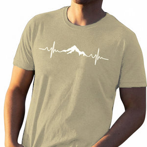 Casual striped cotton t-shirt for men in dark gray, black, and khaki colors