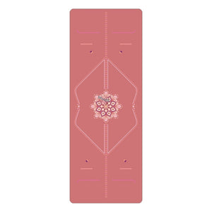 Professional non-slip PU natural rubber yoga mat with pose guide lines in various colors
