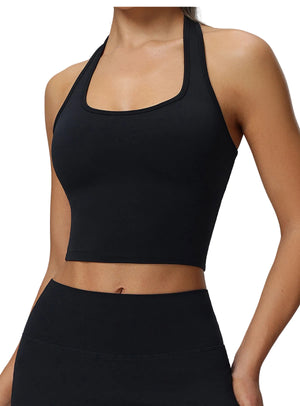 High-support racerback sports bra for women shown in multiple colors and sizes