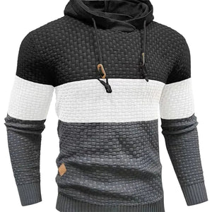 Jacquard hooded sweatshirt with long sleeves in various colors