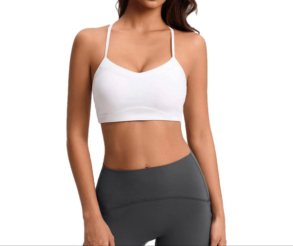 WOMEN'S PUSH-UP SPORTS BRA WITH THIN STRAPS AND BACK DESIGN