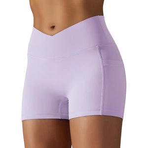 Women's yoga shorts with phone pocket in multiple colors