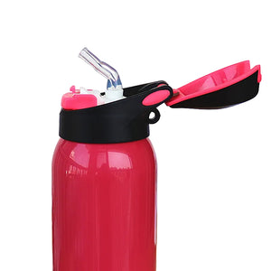500ml stainless steel sport thermos water bottle in pink, black, silver, and green colors