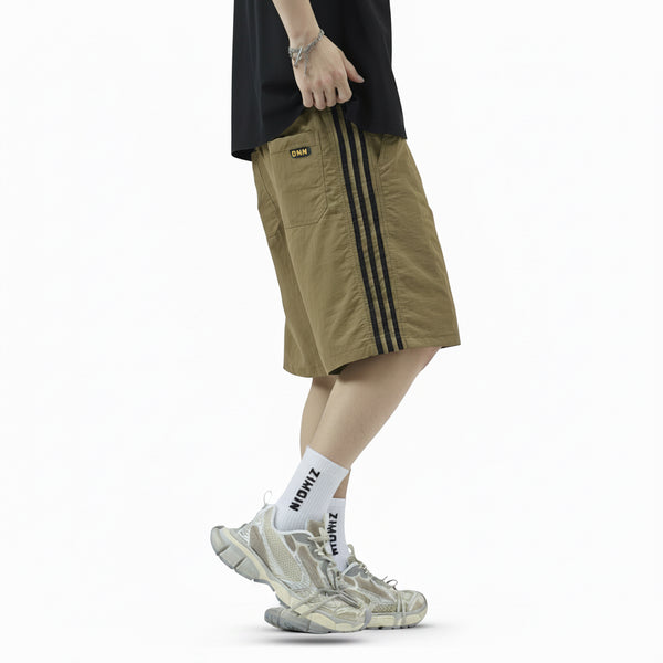 MEN'S QUICK-DRY SIDE RIBBON STRIPED CASUAL SHORTS