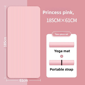Anti-slip thickened widened yoga mat in various colors for fitness and yoga