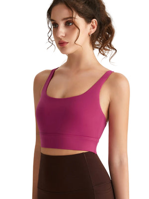 Women's breathable sports bra with hollow cross straps in multiple colors